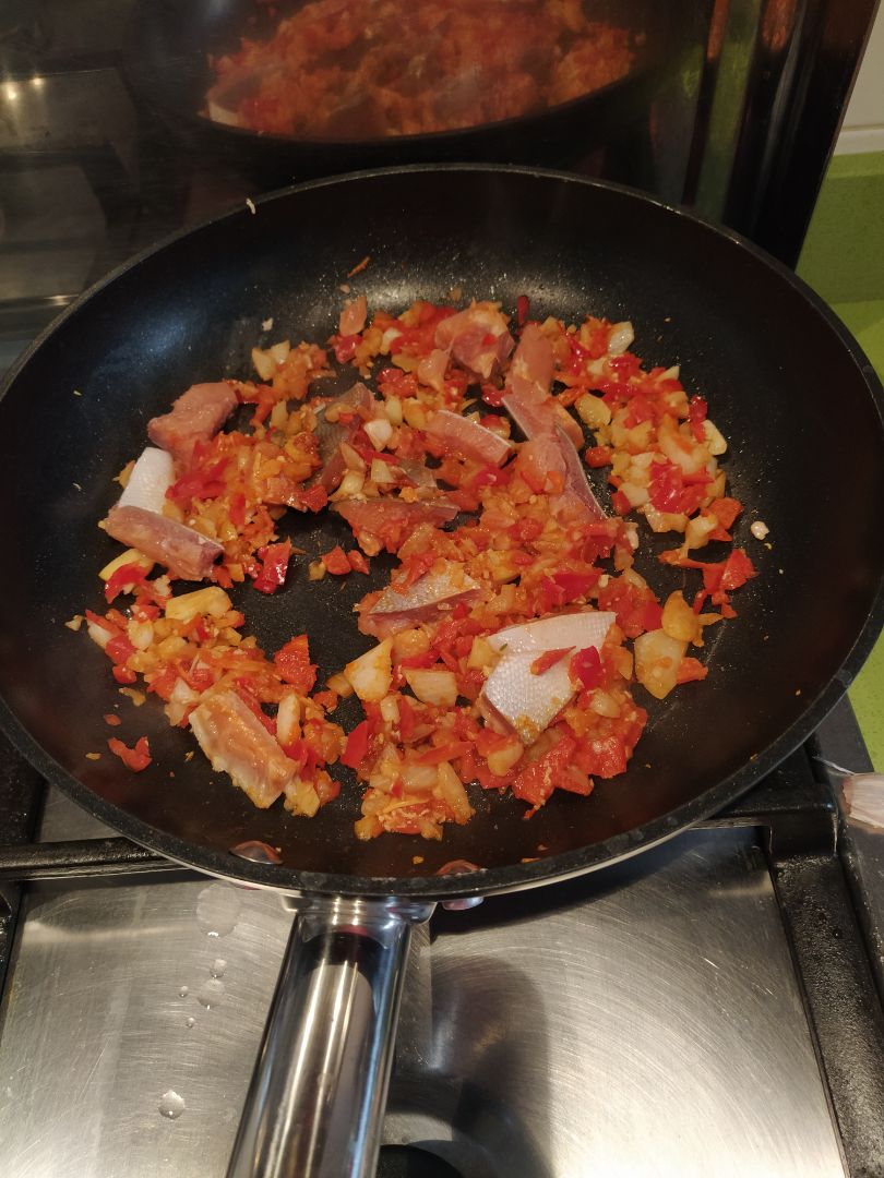 Falso arroz de pescado y verduras Paso 1 Falso arroz de pescado y verduras Paso 1