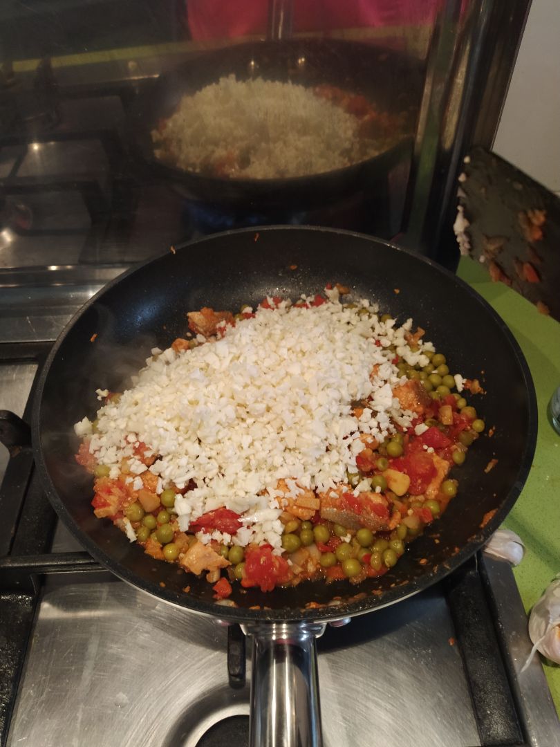 Falso arroz de pescado y verduras Paso 4 Falso arroz de pescado y verduras Paso 4