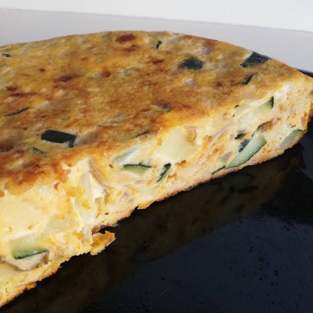 Tortilla boniato, patata, calabacin y cebolla Tortilla boniato, patata, calabacin y cebolla