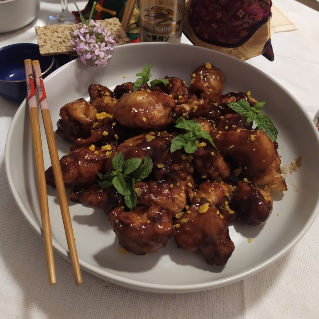 Pollo en salsa de naranja ⛩️💮💮⛩️
