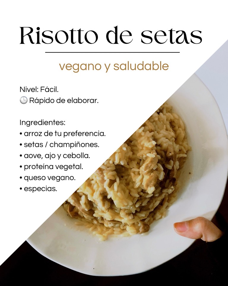 Risotto de setas vegano Risotto de setas vegano