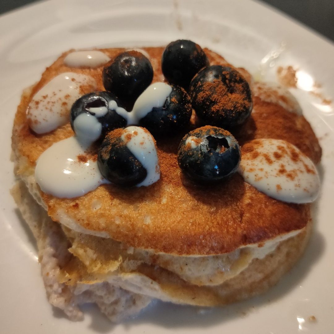 Fluffy pancakes de avena Fluffy pancakes de avena