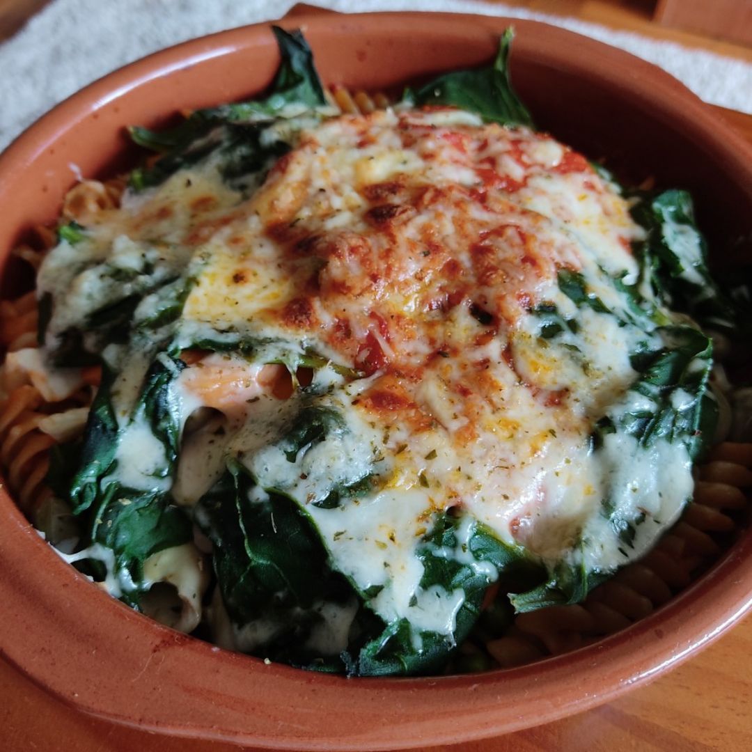 Pasta con espinacas gratinadas 🤩