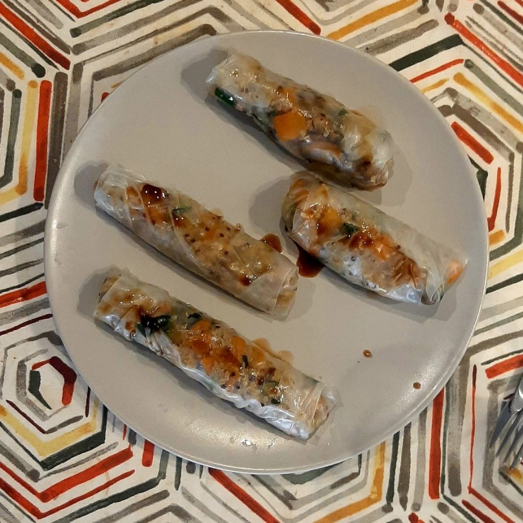 Rollitos de verdura y quinoa
