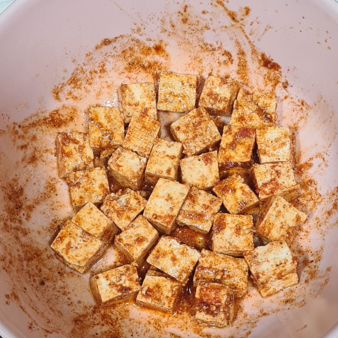 Arroz con tofu y champiñones. 🍄 Paso 1 Arroz con tofu y champiñones. 🍄 Paso 1