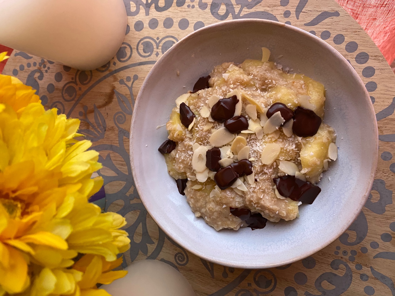 Porridge de avena y manzana