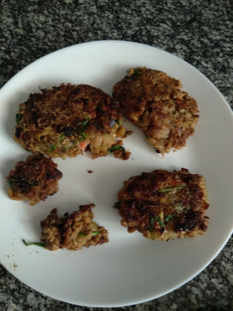 Hamburguesas de lentejas con verdura Hamburguesas de lentejas con verdura