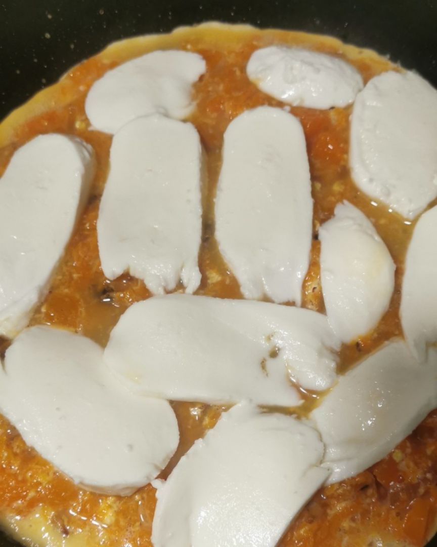 Tortilla de Calabaza, Mozarella y Cebolla Paso 5 Tortilla de Calabaza, Mozarella y Cebolla Paso 5