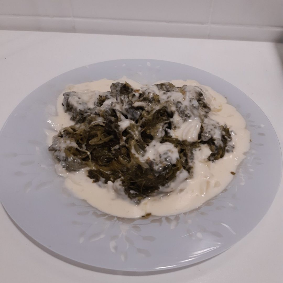 Espinacas a la crema de queso Espinacas a la crema de queso
