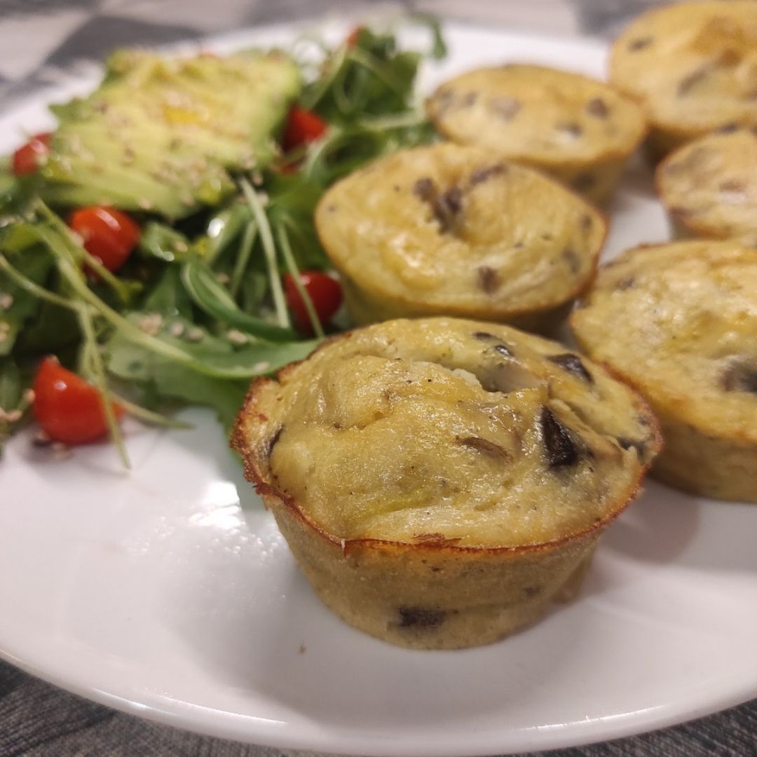Muffins de champis, puerro y patata Muffins de champis, puerro y patata