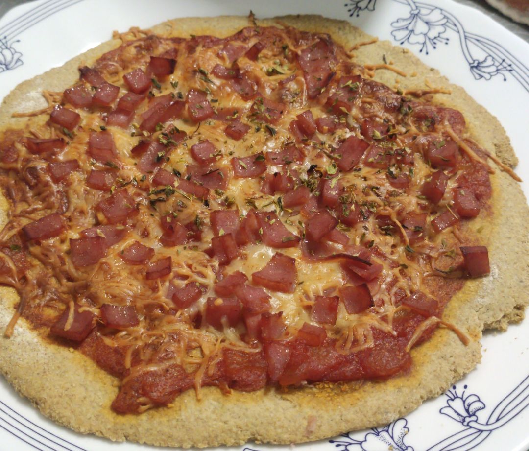 Pizza con base de avena Paso 1 Pizza con base de avena Paso 1