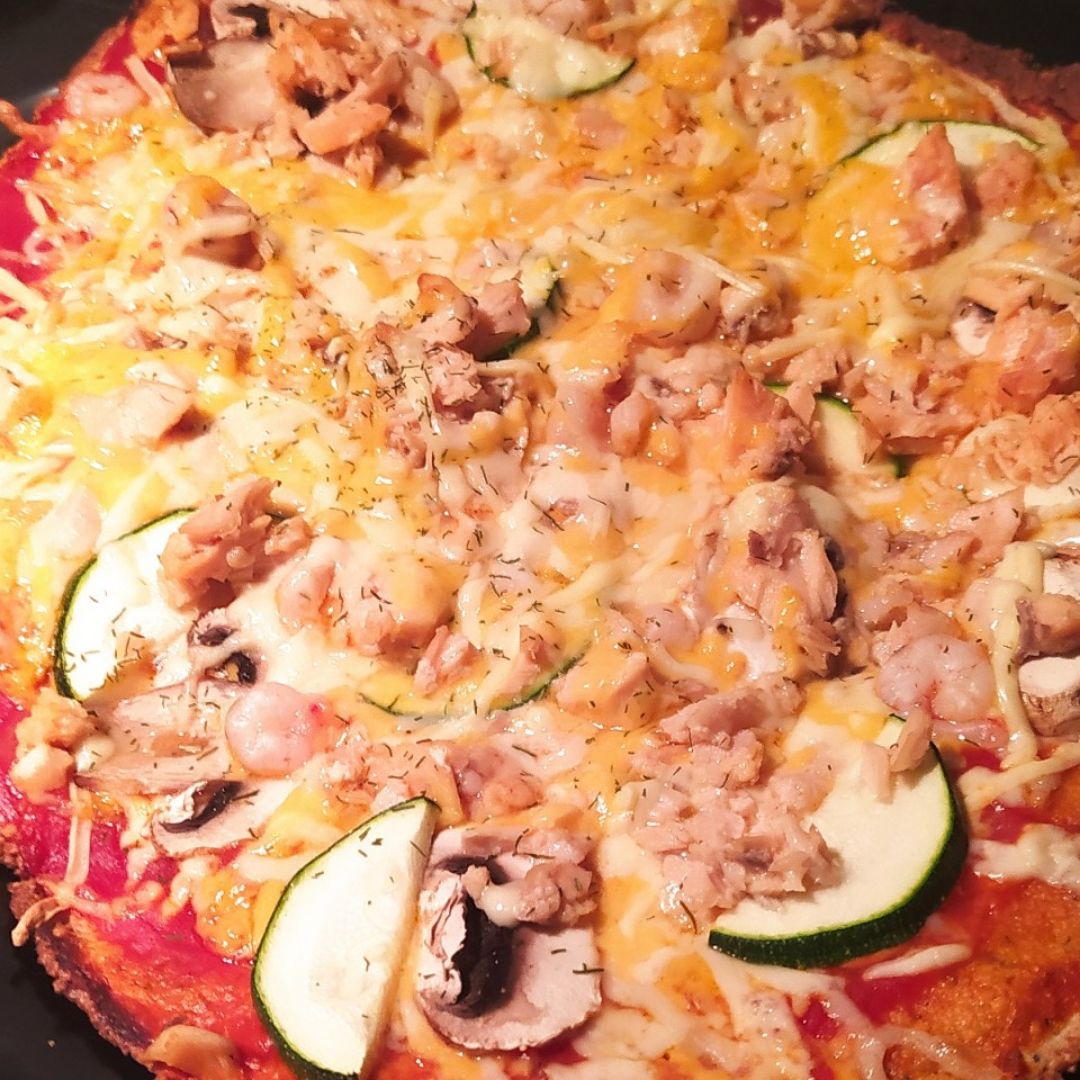 Masa de pizza, avena y chia. Masa de pizza, avena y chia.