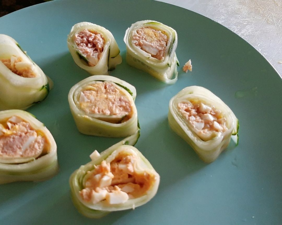Rollitos de pepino y atún lowcarb Rollitos de pepino y atún lowcarb