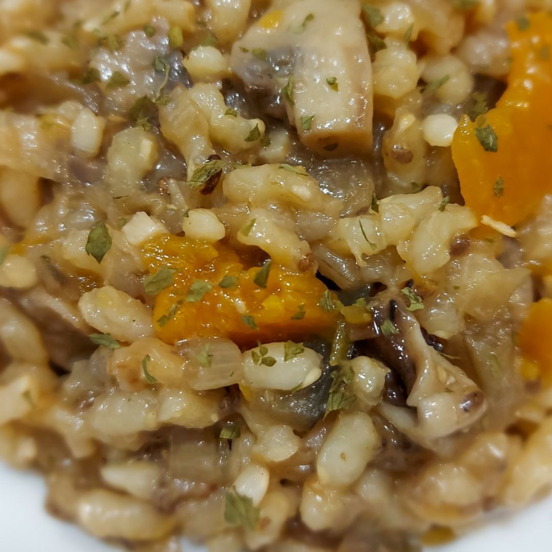 Risotto de arroz integral con setas 🍄 portobello y calabaza 🎃 Paso 7 Risotto de arroz integral con setas 🍄 portobello y calabaza 🎃 Paso 7