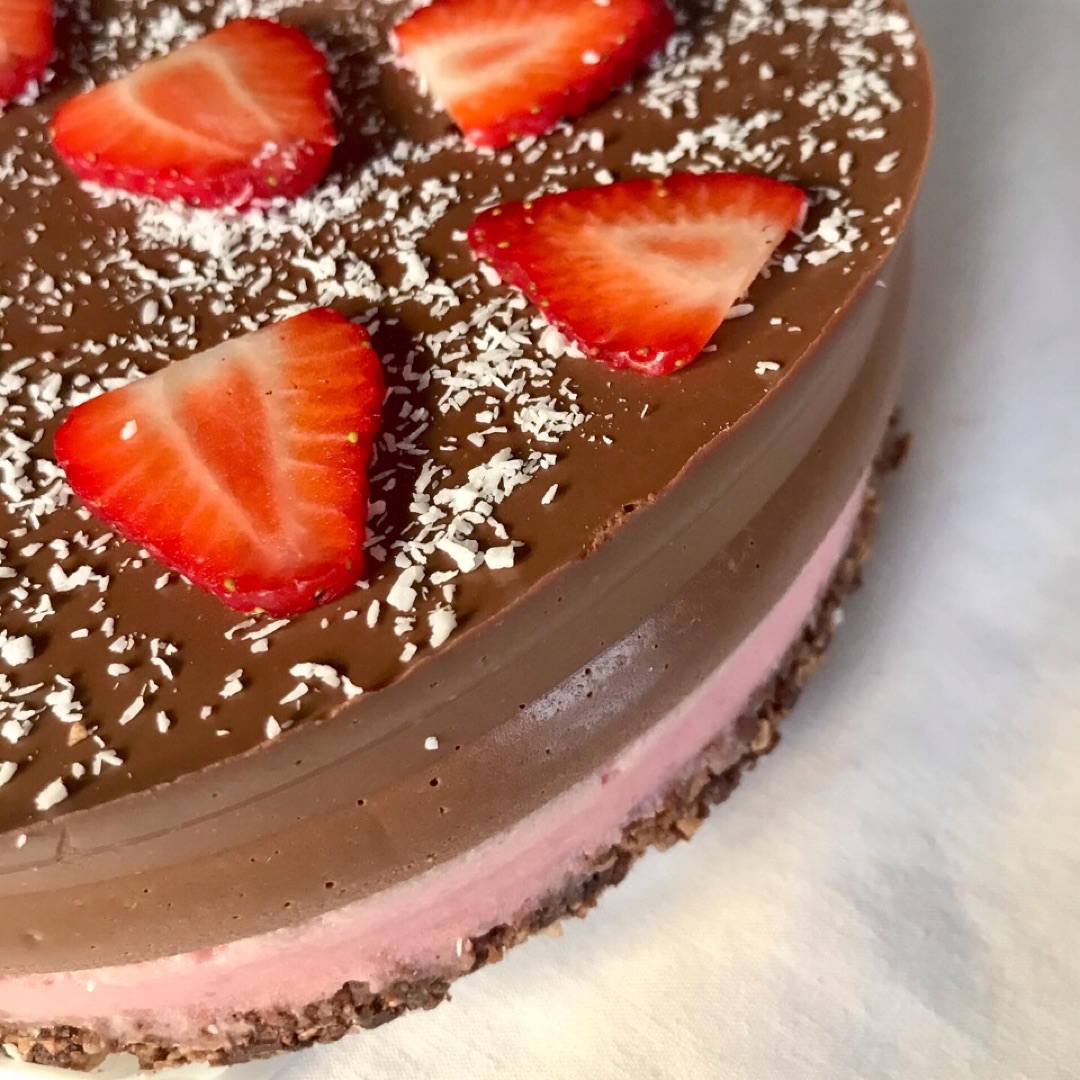 Cheesescake de fresas y chocolate