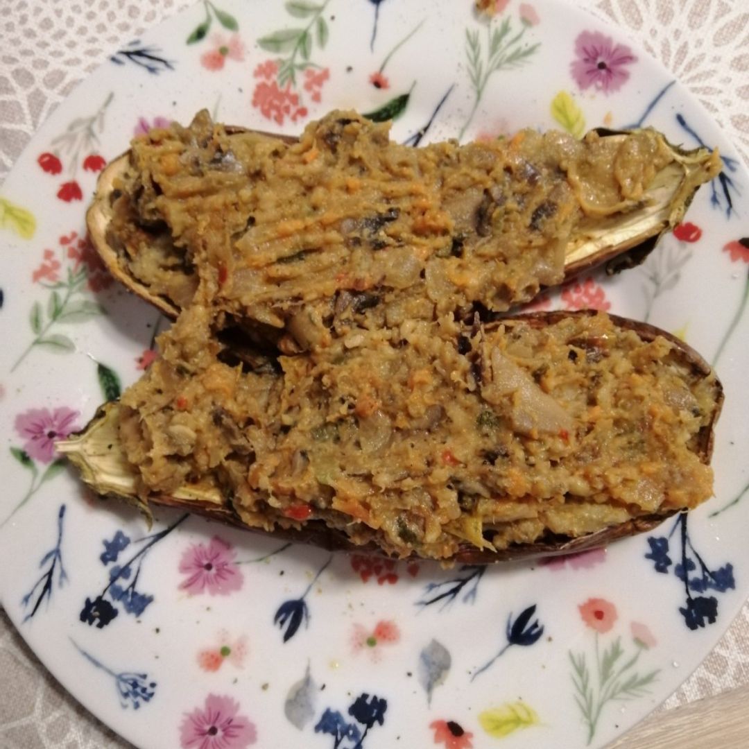 Berenjenas rellenas veganas Berenjenas rellenas veganas