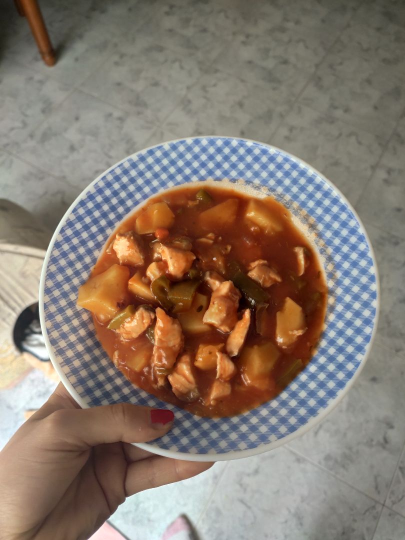 Marmitako de salmón. Marmitako de salmón.