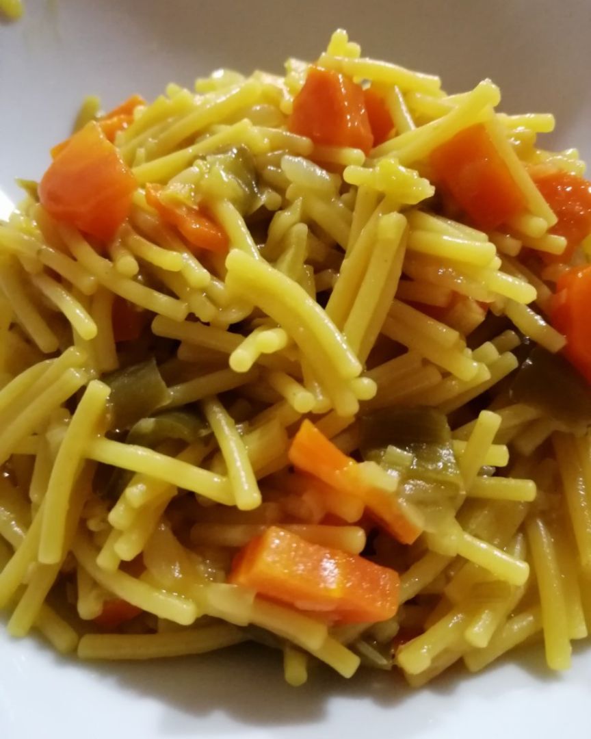 Fideos con verdura Fideos con verdura