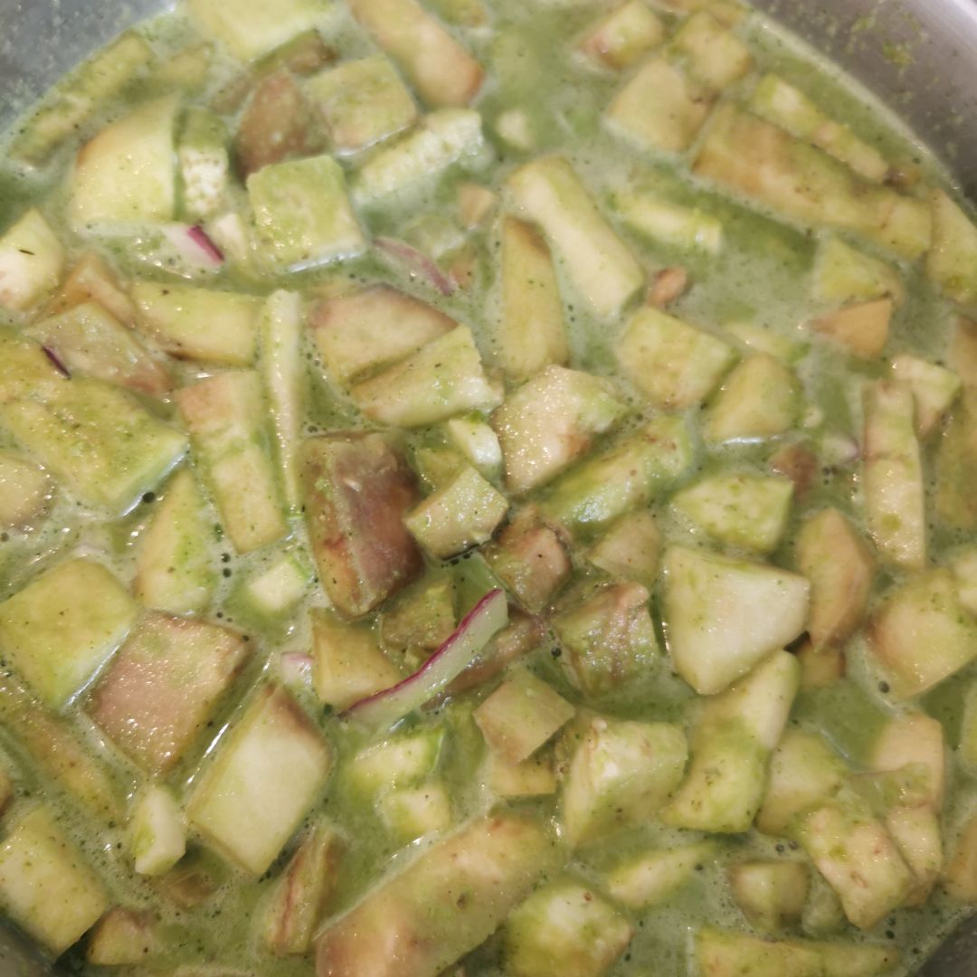 Curry verde de pescado Paso 1 Curry verde de pescado Paso 1
