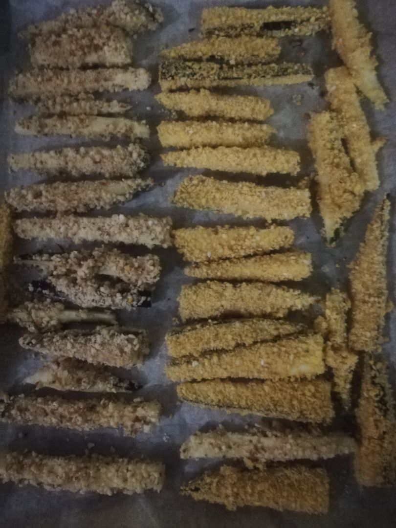 Palitos de berenjena y Calabacín Paso 4 Palitos de berenjena y Calabacín Paso 4