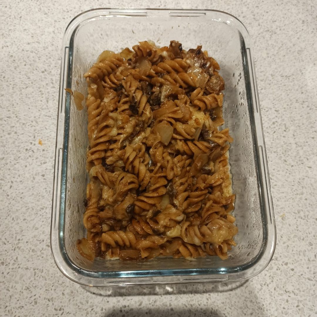 Pasta integral con crema de champiñones Pasta integral con crema de champiñones