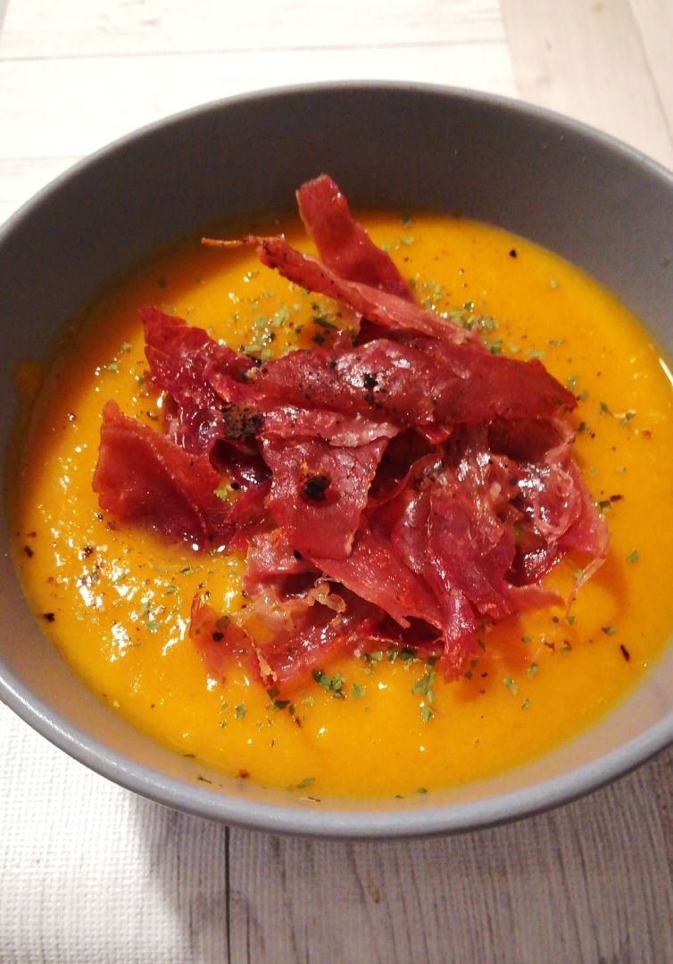 Crema de calabaza y curry