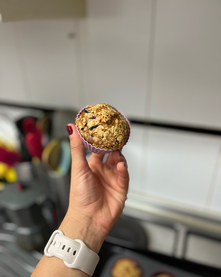 Mini muffins de arándanos con crumble Mini muffins de arándanos con crumble