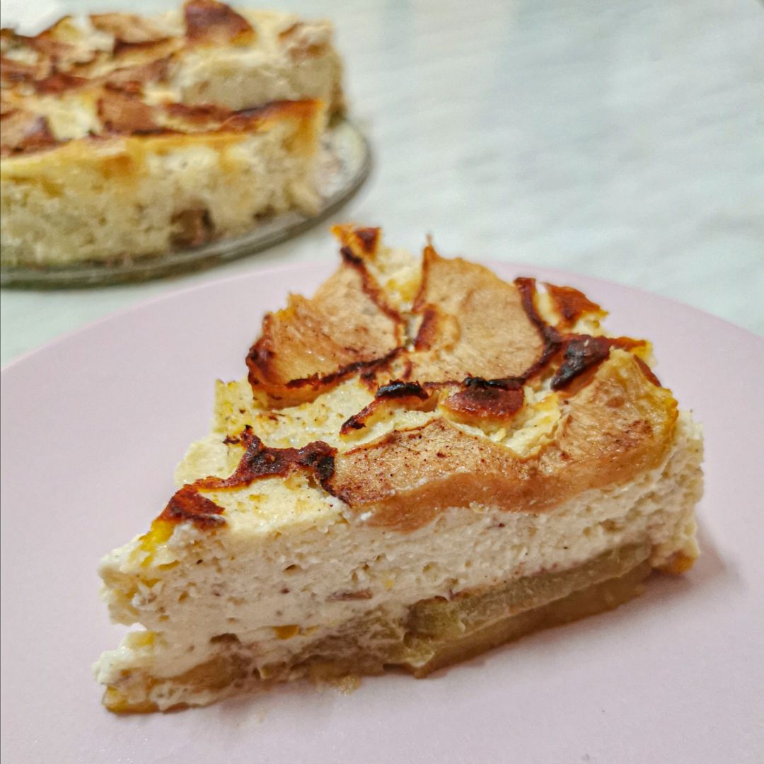 TARTA DE QUESO CON MANZANA🍎🍎