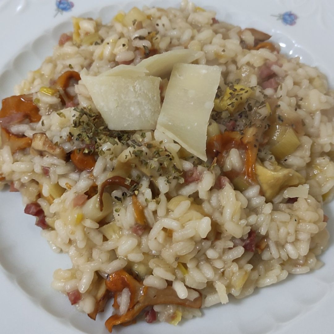 Risotto de otoño con setas y castañas