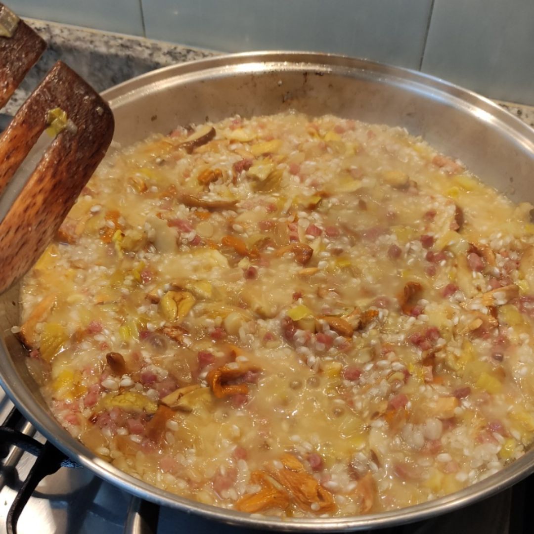 Risotto de otoño con setas y castañasStep 0