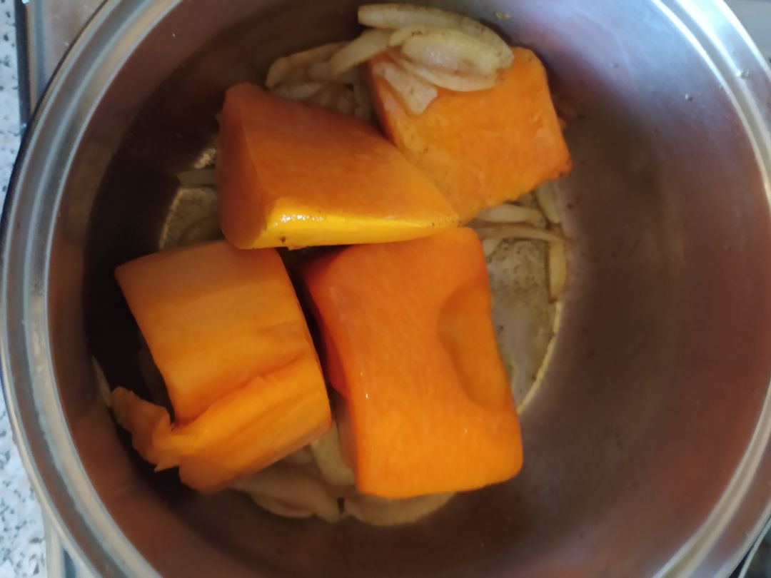 Crema calabaza al curry Paso 2 Crema calabaza al curry Paso 2