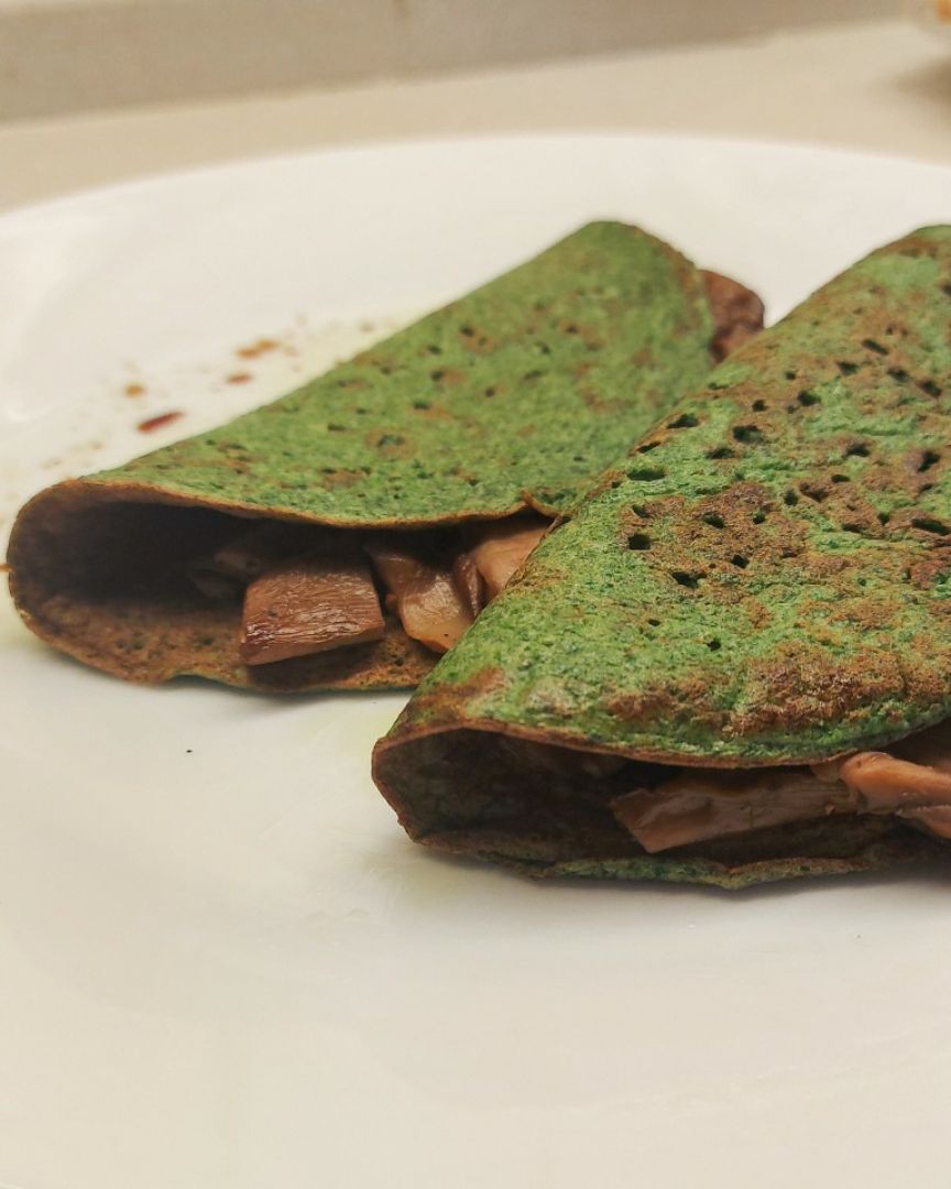 Crepes de espinacas y setas Crepes de espinacas y setas