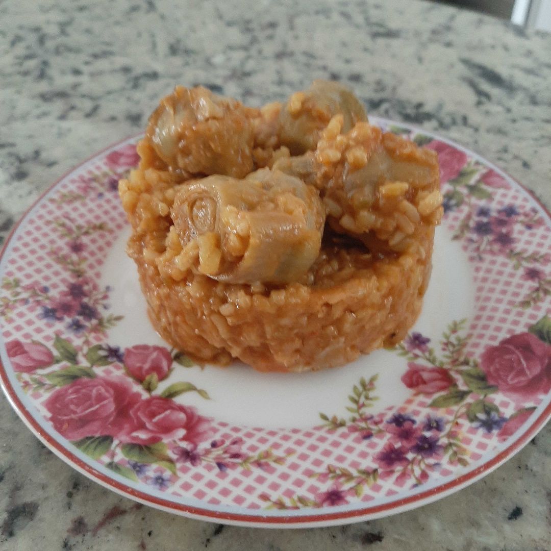 Arroz integral con alcachofas y langostinos Arroz integral con alcachofas y langostinos