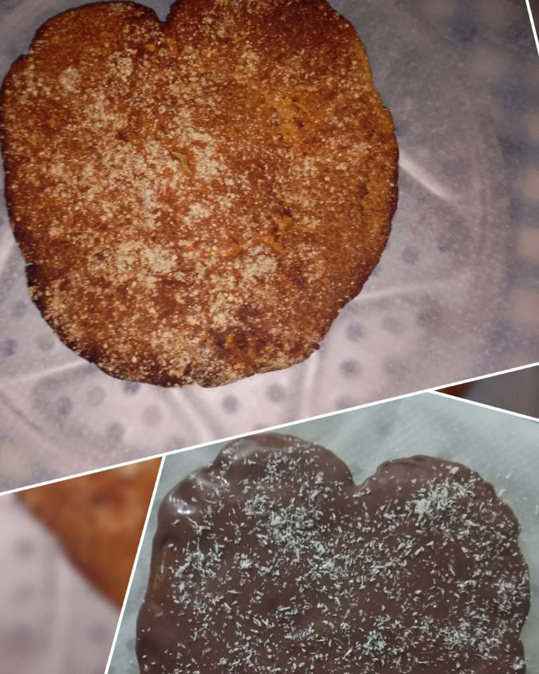 "PALMERA DE CHOCOLATE PROTEICA" con crema de cacahuete y coco, en FREIDORA DE AIRE