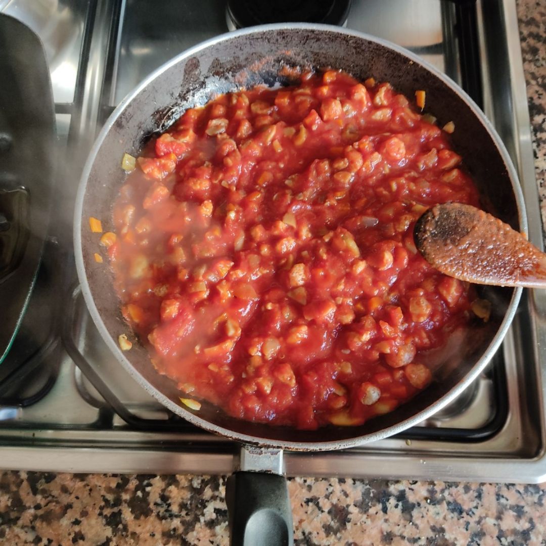 Lasaña de calabacín y boloñesa veganaStep 0