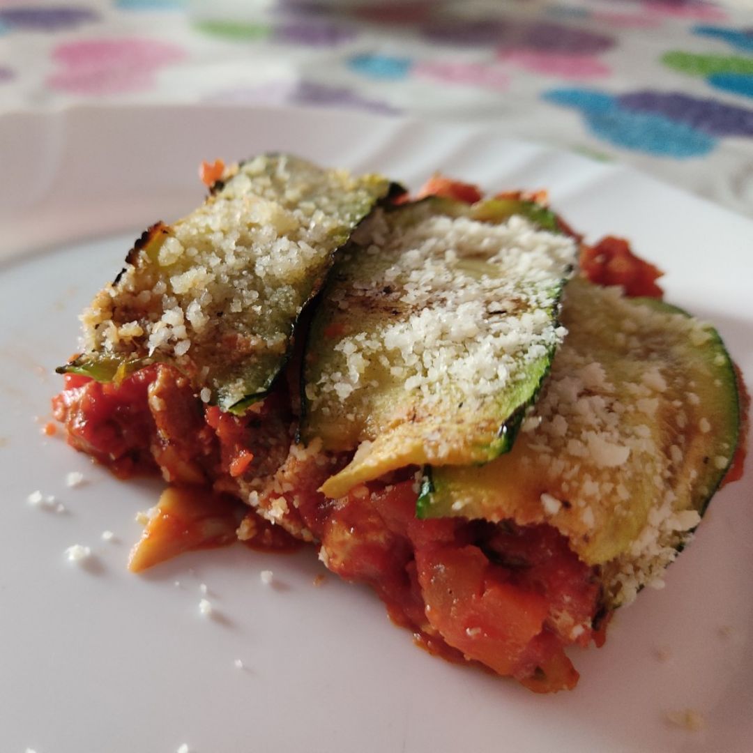 Lasaña de calabacín y boloñesa vegana Paso 4 Lasaña de calabacín y boloñesa vegana Paso 4