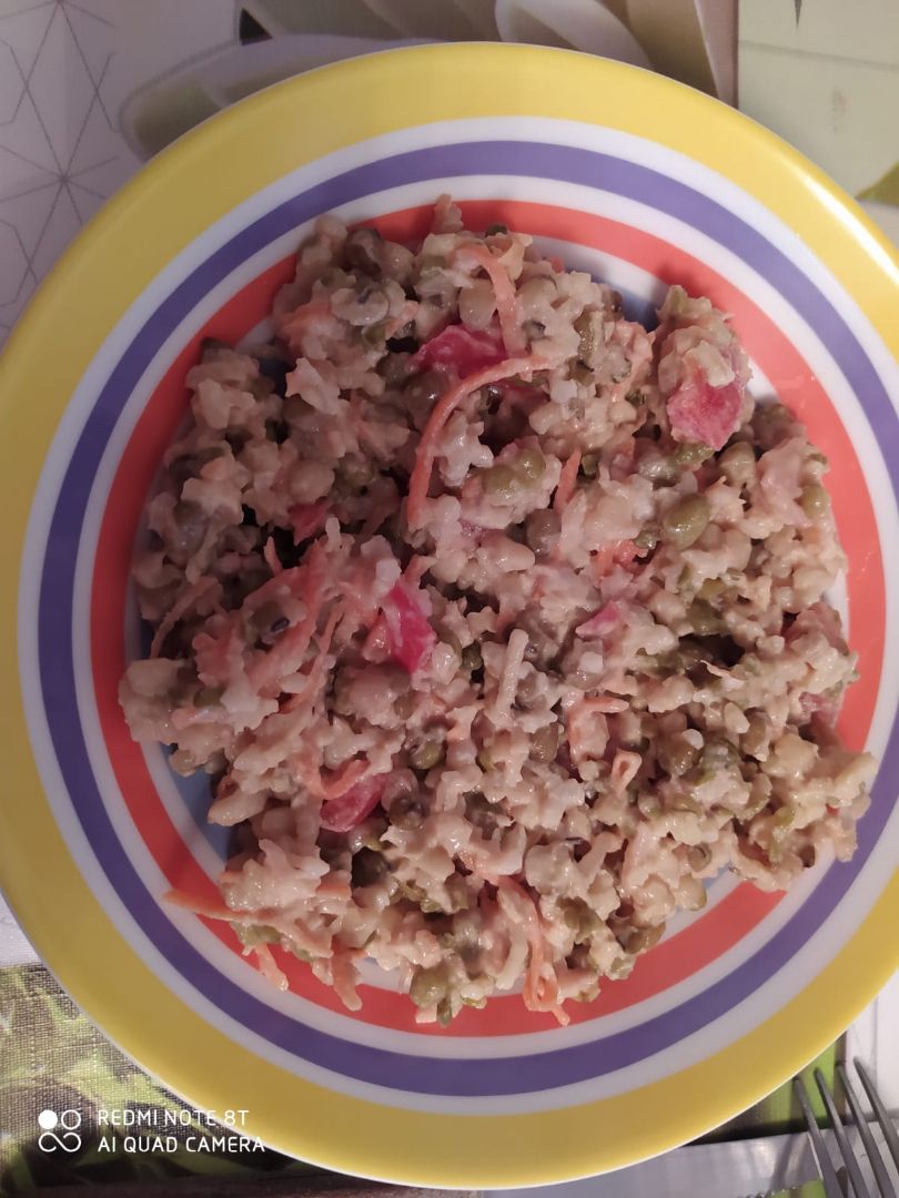 Ensalada de soja verde y arroz integral Ensalada de soja verde y arroz integral