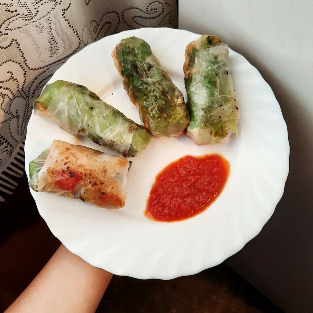 Rollitos rellenos de verduras y soja texturizada 