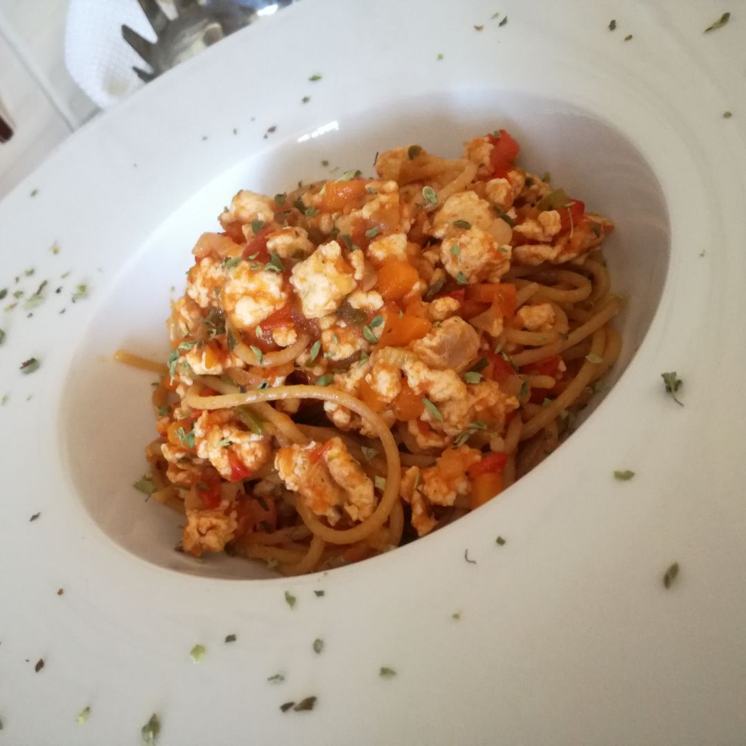 🍝Spaghetti integral con bolognesa de pavo 🦃