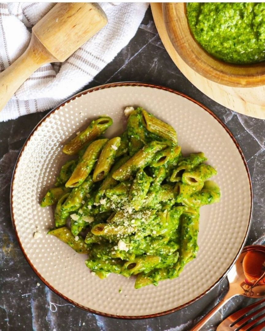PASTA PESTO DE ESPINACAS