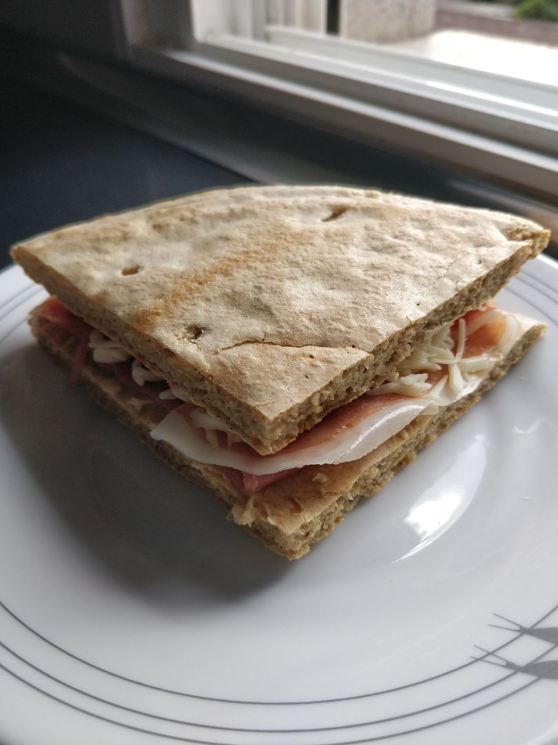 Sandwich proteico de avena