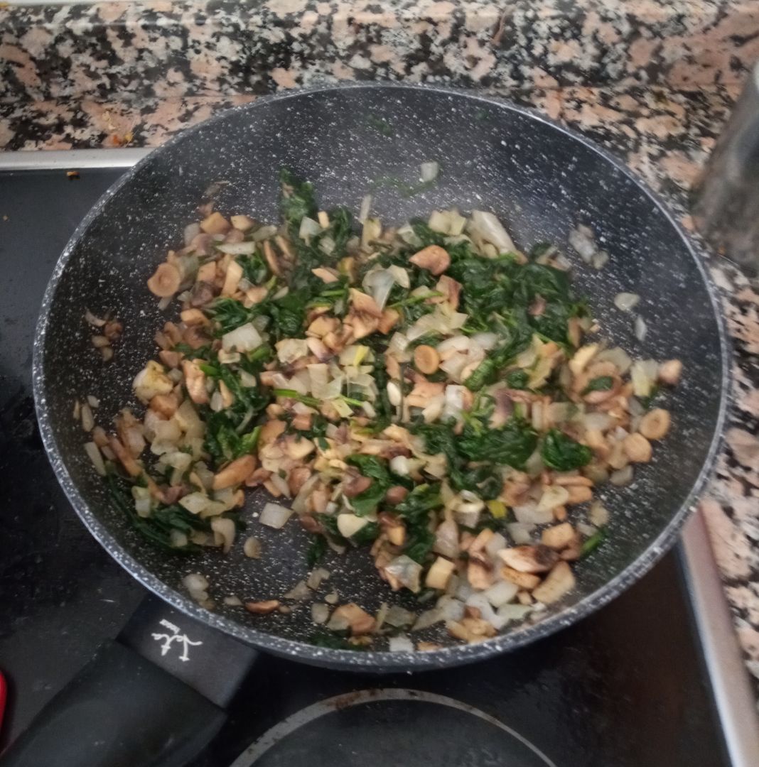 Risotto de champiñones y espinacas Paso 2 Risotto de champiñones y espinacas Paso 2