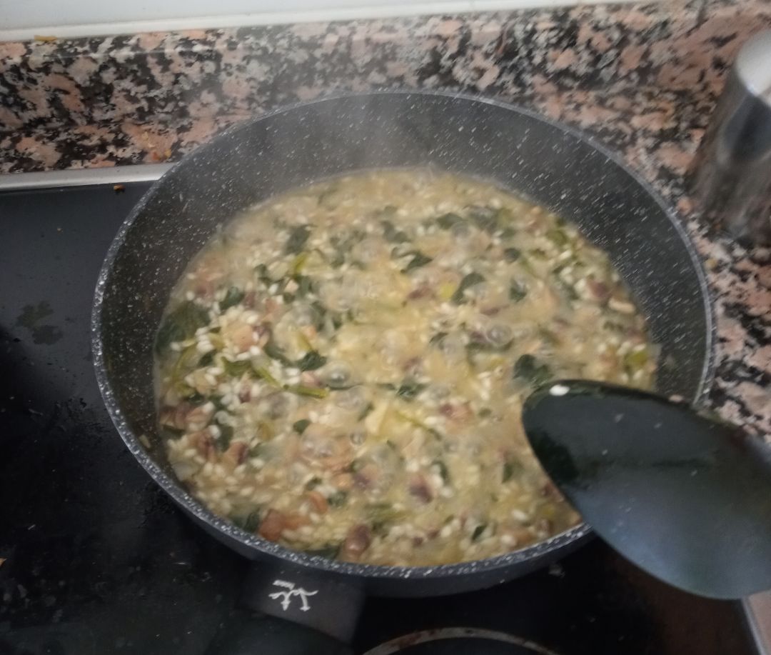 Risotto de champiñones y espinacas Paso 5 Risotto de champiñones y espinacas Paso 5