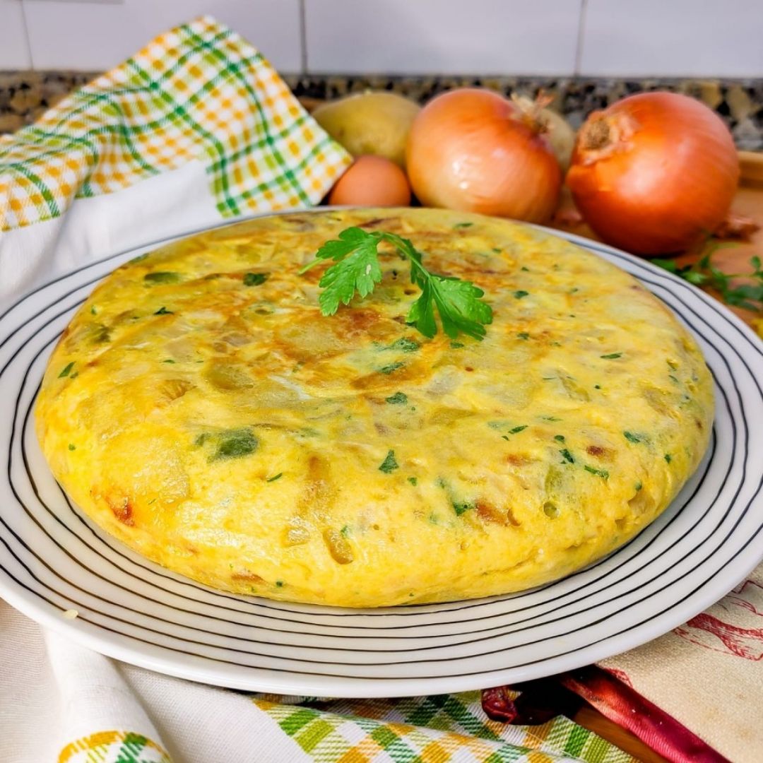 Tortilla Real de cebolla y calabaza