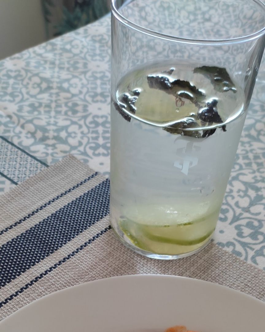 Agua con limón y menta Agua con limón y menta