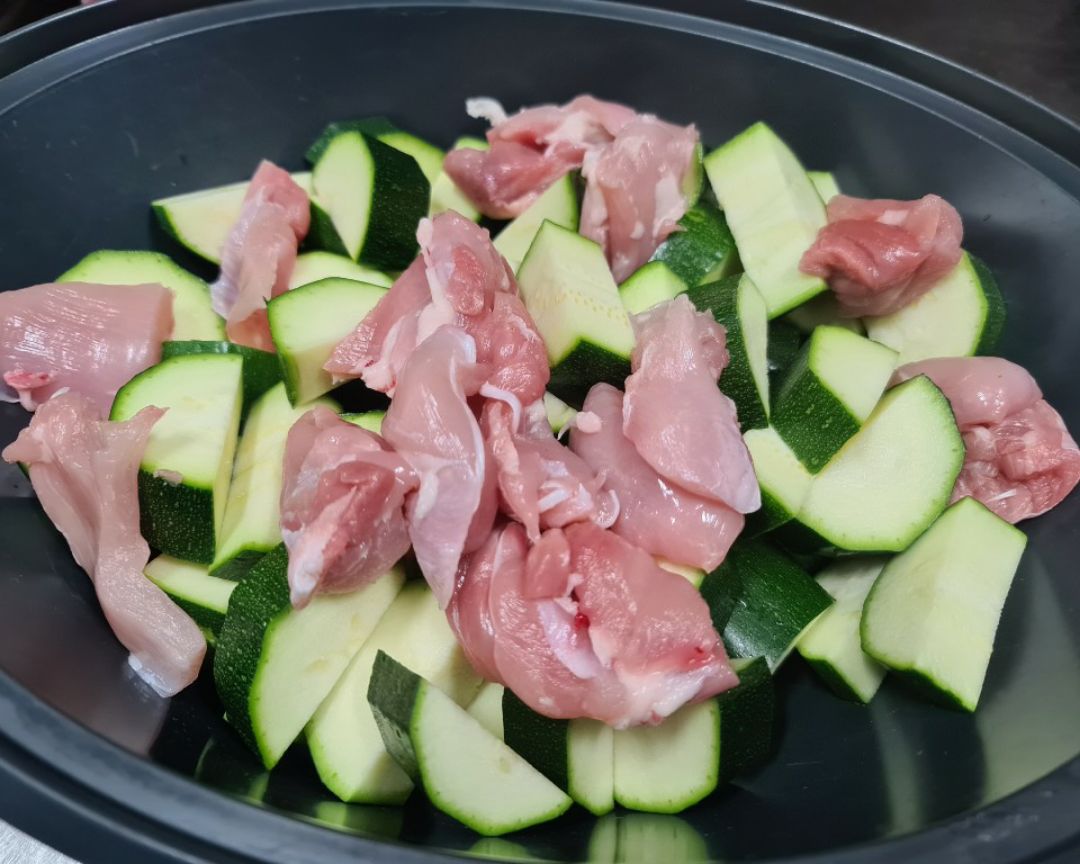 Crema de calabacin y pollo  Paso 0