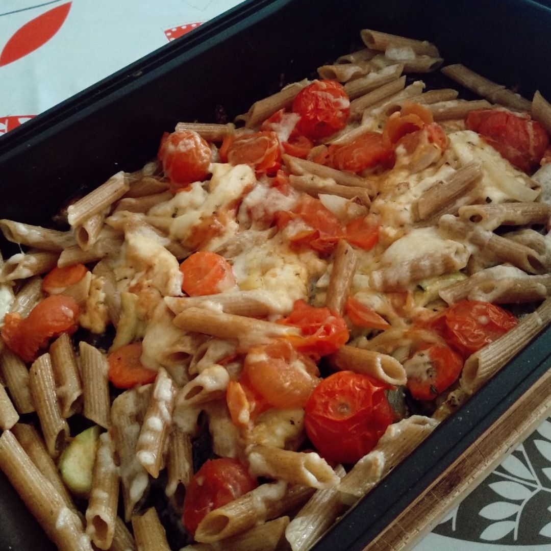 Macarrones integrales con verduras Macarrones integrales con verduras