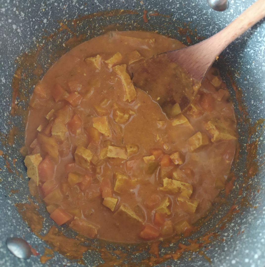 Tofu al curry con arroz integral Paso 4 Tofu al curry con arroz integral Paso 4