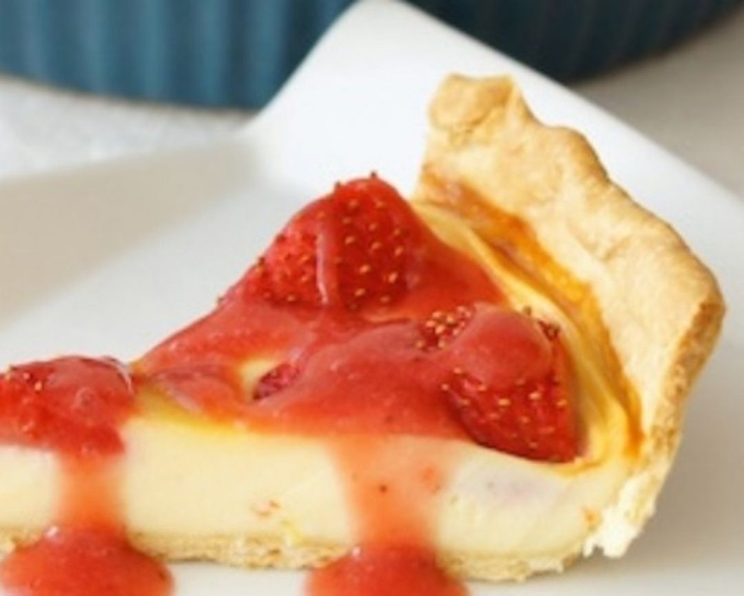 Tartaleta de queso y mermelada de fresas