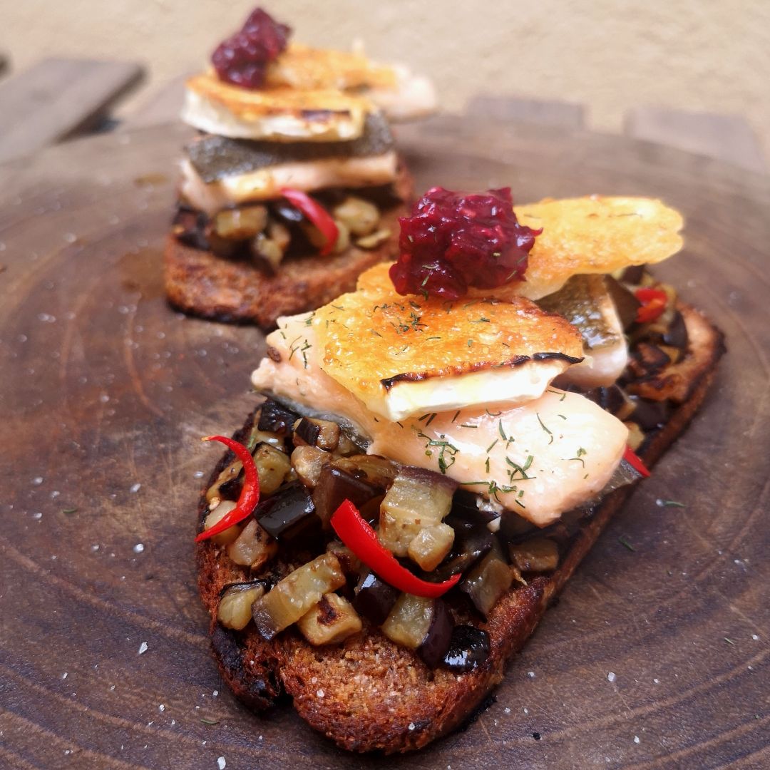 🍆 Tostada de berenjena y trucha 🐟 🍆 Tostada de berenjena y trucha 🐟